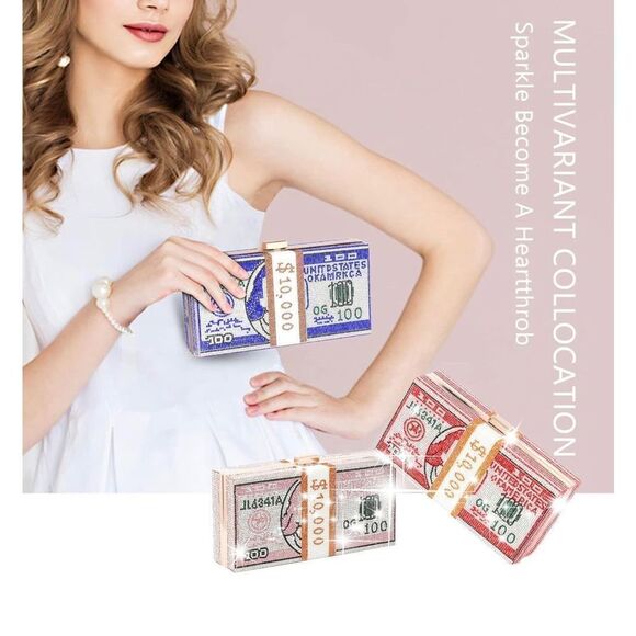 Bling Dollar Bill Bag - Picture 6 of 12